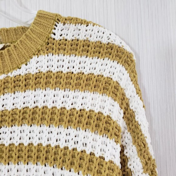 Adora super soft open knit striped slightly cropped sweater with wide sl… - Picture 7 of 7